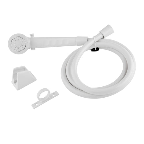 Dura Faucet RV Economical Shower Head DF-SA130-WT and 60 inch Hose Kit, Water Saving Trickle Switch (White)