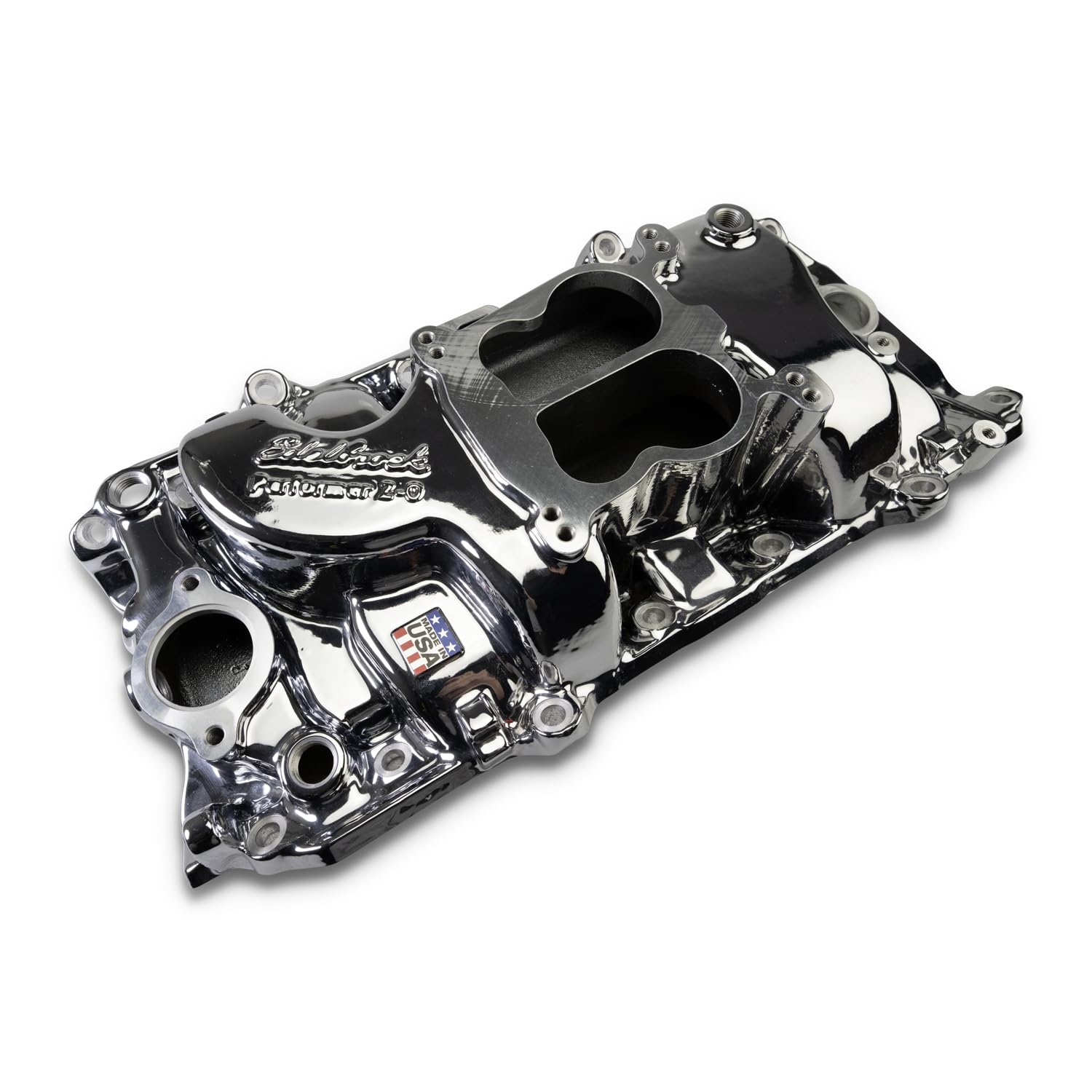 Edelbrock - BB CHEVY 396-454 OVAL PORT, INTAKE MANIFOLD, PERFORMER, CHROME PLASMA COATED (2161-CP)