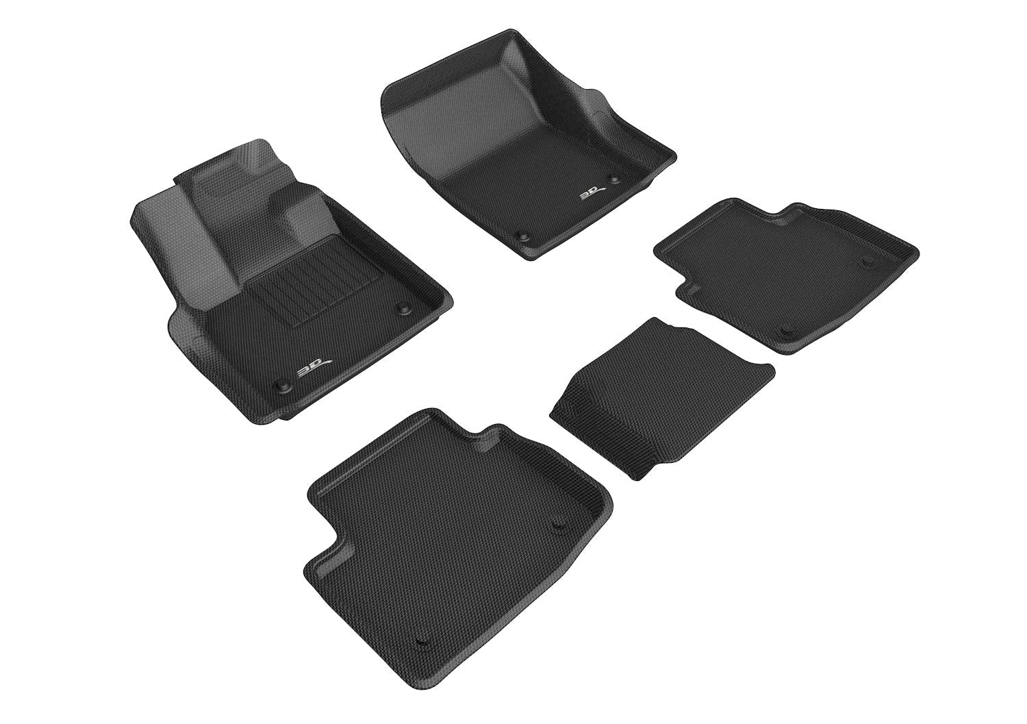 Kagu 3D MAXpider Custom Fit Floor Mat (Black) Compatible with Jaguar I-PACE 2019-2023 - Full Set