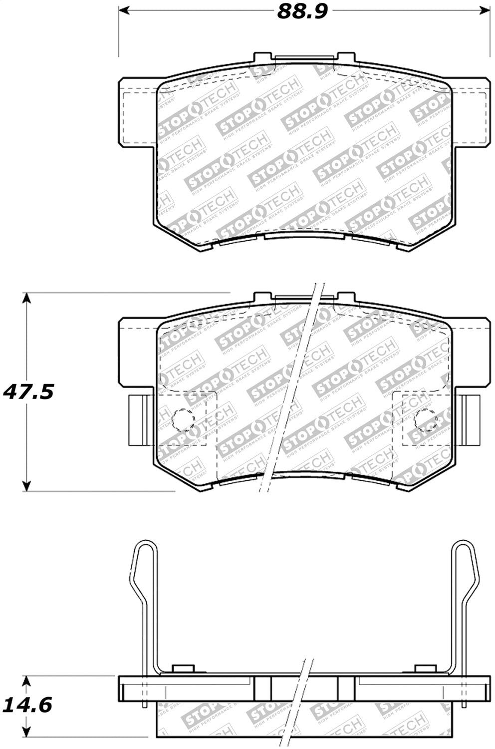 Brake Pads StopTech 305.05360 with Hardware Street Select