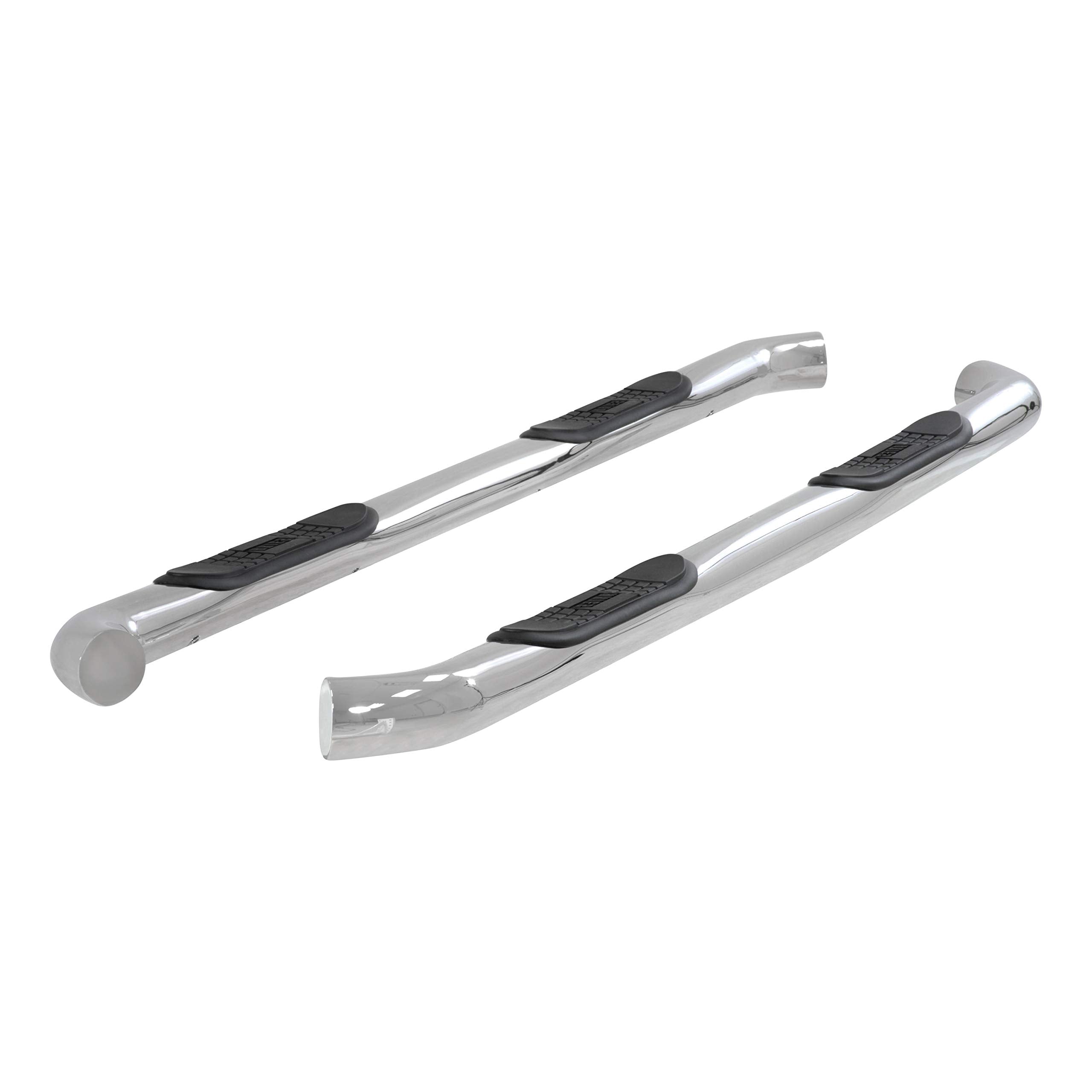 3-Inch Round ARIES Polished Stainless Steel Nerf Bars, No-Drill, Fits Select Chevrolet Silverado, GMC Sierra 1500, 2500, 3500 HD