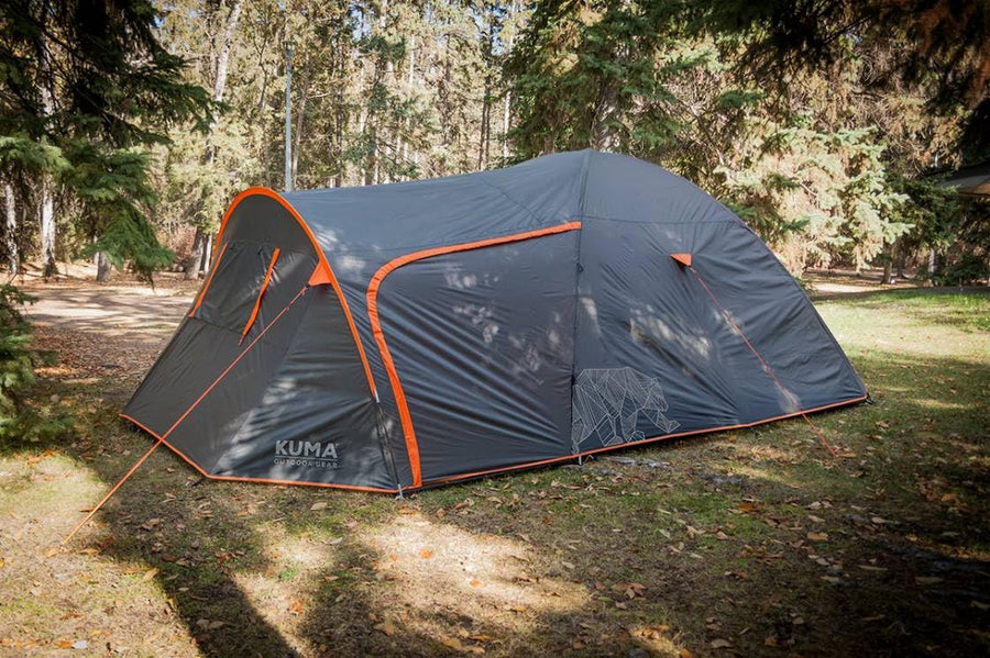 Bear Den 5 Tent, Kuma Outdoor Gear, Graphite/Orange, 483-KM-TEBD-GO-5