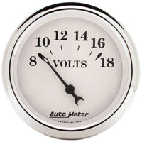 AUTO METER Old TYME 1692 White Voltmeter Gauge, 2.3125 in.