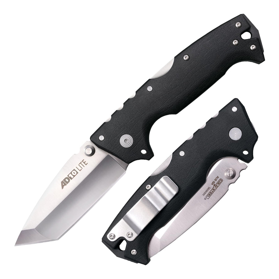 AD-10 Lite COLD STEEL 3.5" AUS10A Steel Ultra-Sharp Tanto Point Blade 5.25" GFN Handle Tactical Folding Knife - Tri-Ad Locking Mechanism