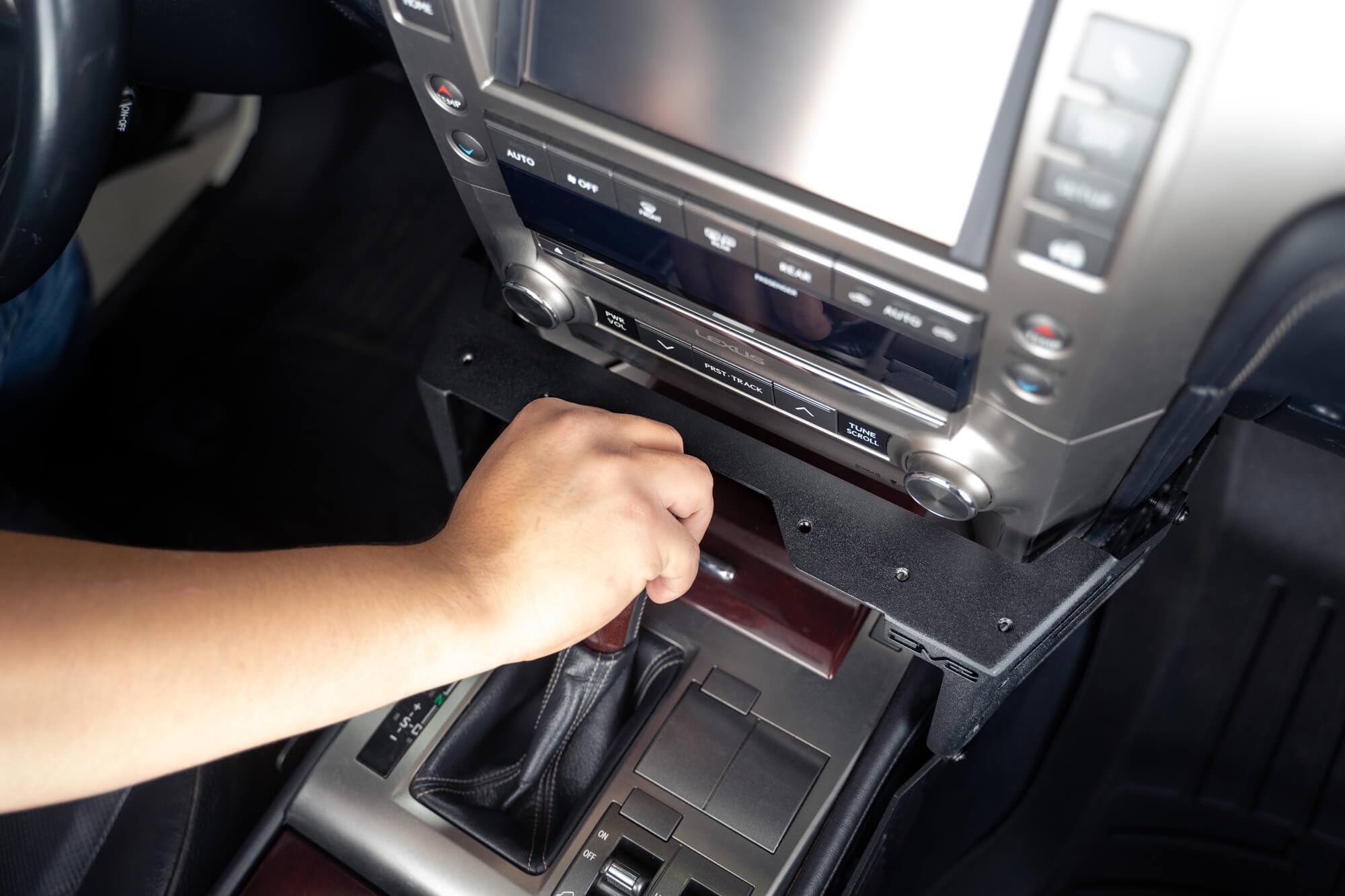 Center Console DV8 Offroad Molle Panels & Digital Device Bridge for The 2010-2021 Lexus GX 460 | Mount for Cell Phone, GPS, Radio, & Other Accessories | Easy Access to All OEM Switches & Buttons