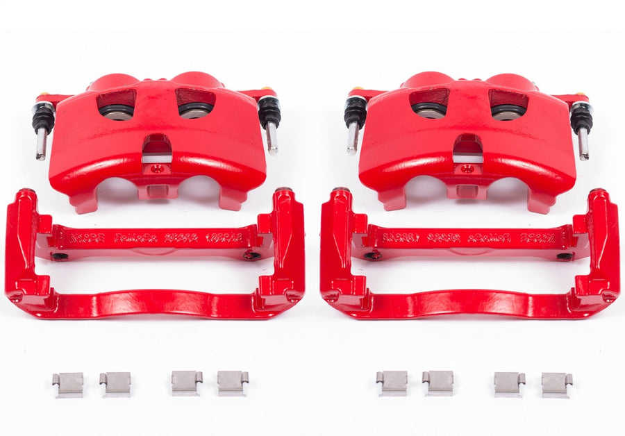 Power Stop S5404 High-Temp Red Powder Coated Front Pair of Calipers For 2012 2013 2014 2015 2016 2017 2018 2019 2020 Ford F-150, F-150 Raptor, F-150 SSV