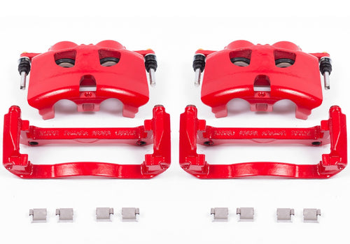 Power Stop S5404 High-Temp Red Powder Coated Front Pair of Calipers For 2012 2013 2014 2015 2016 2017 2018 2019 2020 Ford F-150, F-150 Raptor, F-150 SSV