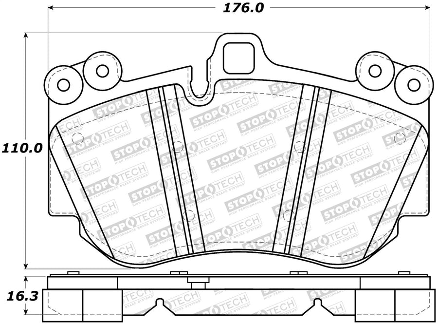 Front StopTech 308.11300 Brake Pads with Shims; Street