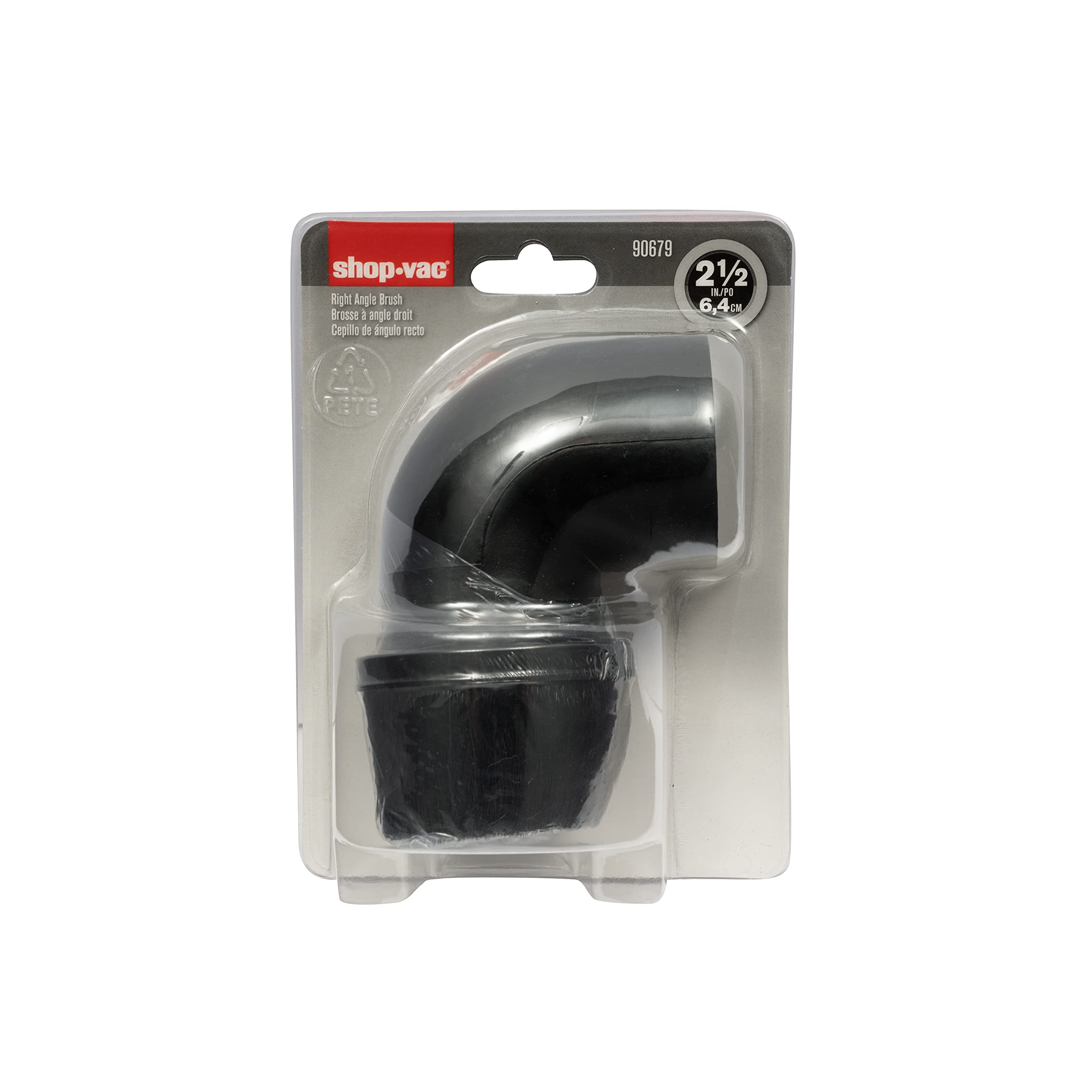 2.5 Inch Diameter Shop-Vac Right Angle Brush, Ideal for Dusting Blinds And Irregular Surfaces, Works with 2.5 Inch Hose, Black, (1-Pack)