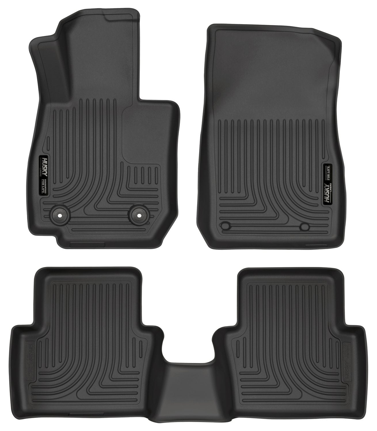 Weatherbeater Husky Liners Floor Mats | Fits 2016 - 2019 Mazda CX-3 | Front & 2nd Row, 3-pc Black - 96701