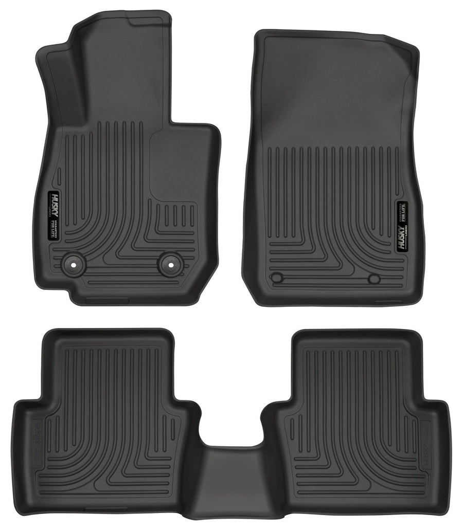 Weatherbeater Husky Liners Floor Mats | Fits 2016 - 2019 Mazda CX-3 | Front & 2nd Row, 3-pc Black - 96701