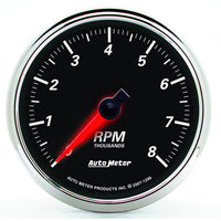 Auto Meter 3-3/8" Designer Black II 8000 RPM In-Dash Tachometer Gauge