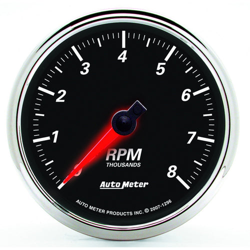 Auto Meter 3-3/8" Designer Black II 8000 RPM In-Dash Tachometer Gauge