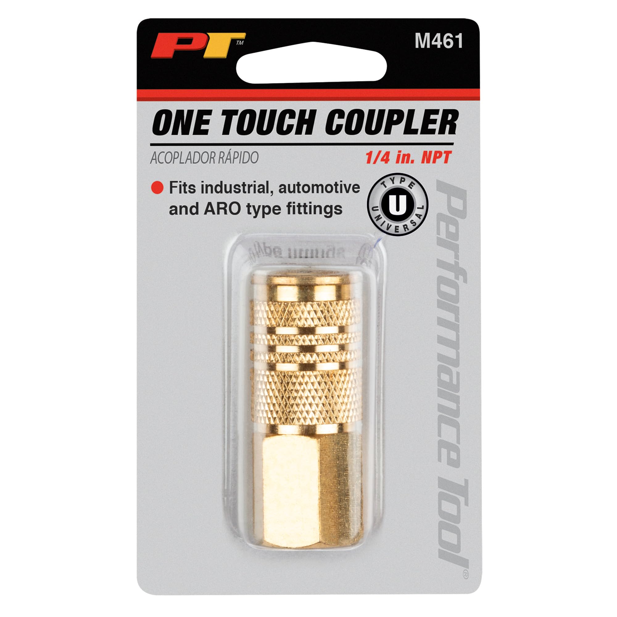 One-Touch Performance Tool M461 Brass Fitting for Industrial, Automotive, and ARO Applications - 1/4 Female NPT Compatible with Milton, Truflate