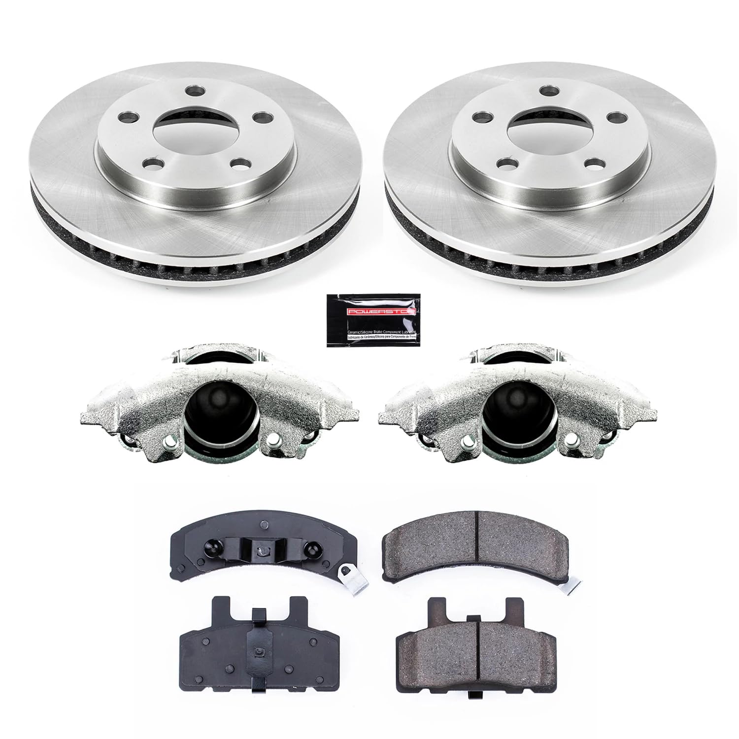 Power Stop KCOE3132 Replacement Autospeciality Front Caliper Kit- OE Rotors, Ceramic Brake Pads, Calipers For Cadillac Commercial Chassis, Cadillac DeVille, Cadillac Fleetwood [Model Specific]