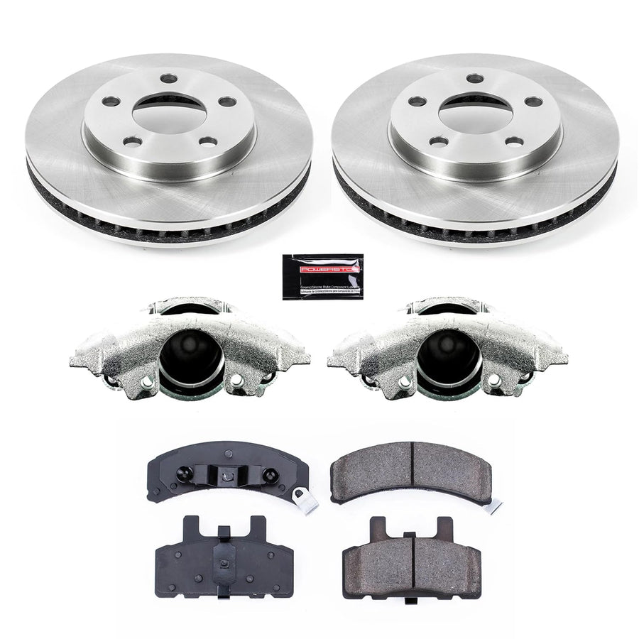 Power Stop KCOE3132 Replacement Autospeciality Front Caliper Kit- OE Rotors, Ceramic Brake Pads, Calipers For Cadillac Commercial Chassis, Cadillac DeVille, Cadillac Fleetwood [Model Specific]