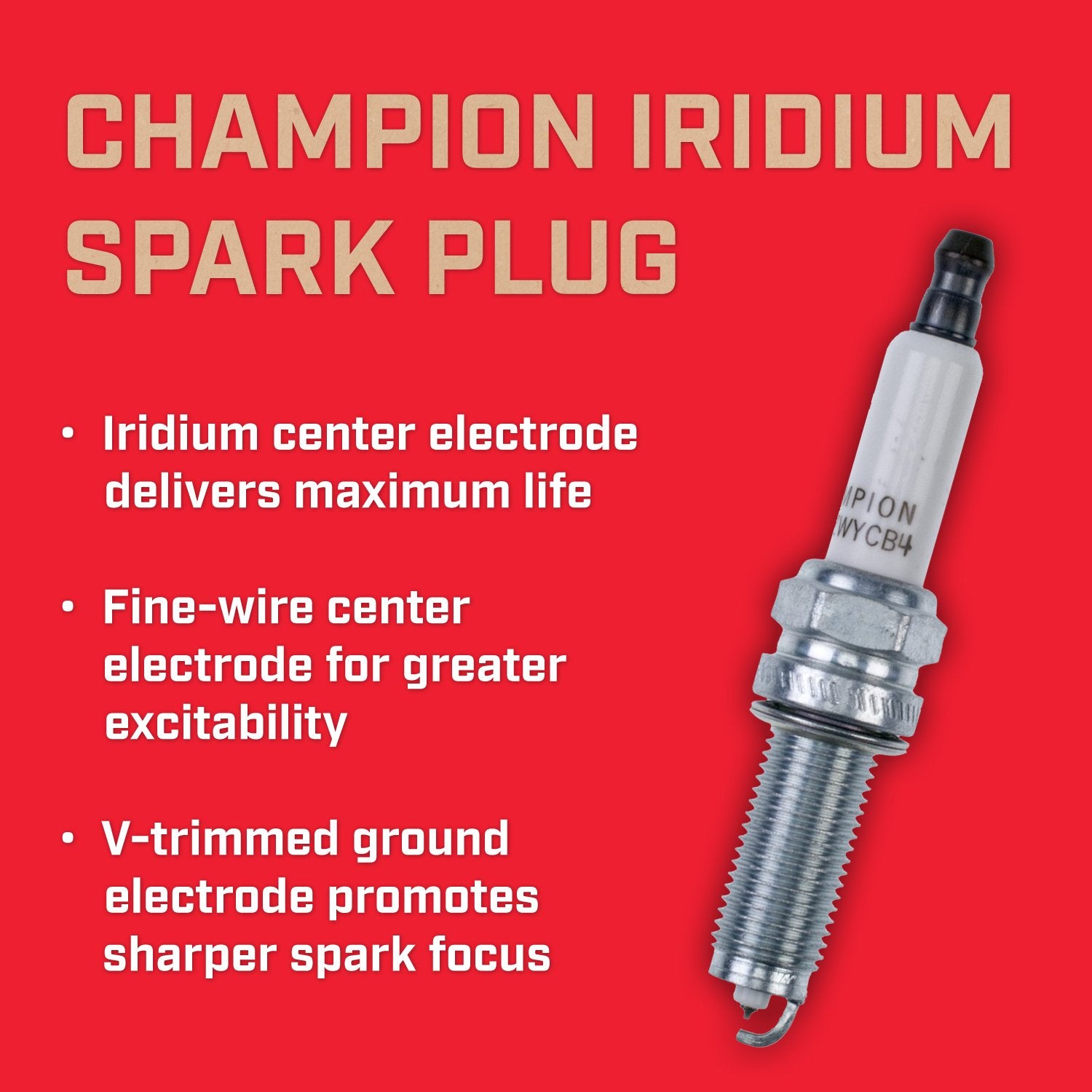 Iridium Champion 9407 (RER8ZWYCB4) Pack of 1 (UPC 037551012145) for 2006 - 2022 Honda Civic and Honda CR-V