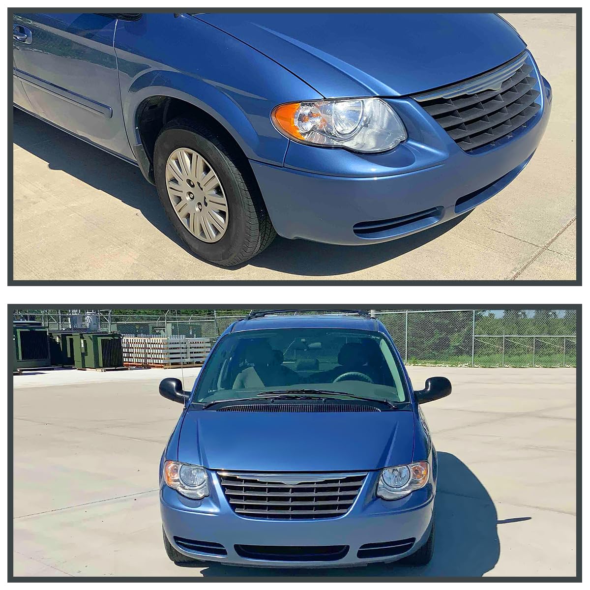 Chrome Headlights SPEC-D TUNING Compatible with 2005-2007 Chrysler Town & Country, Left + Right Pair Headlamp Assembly
