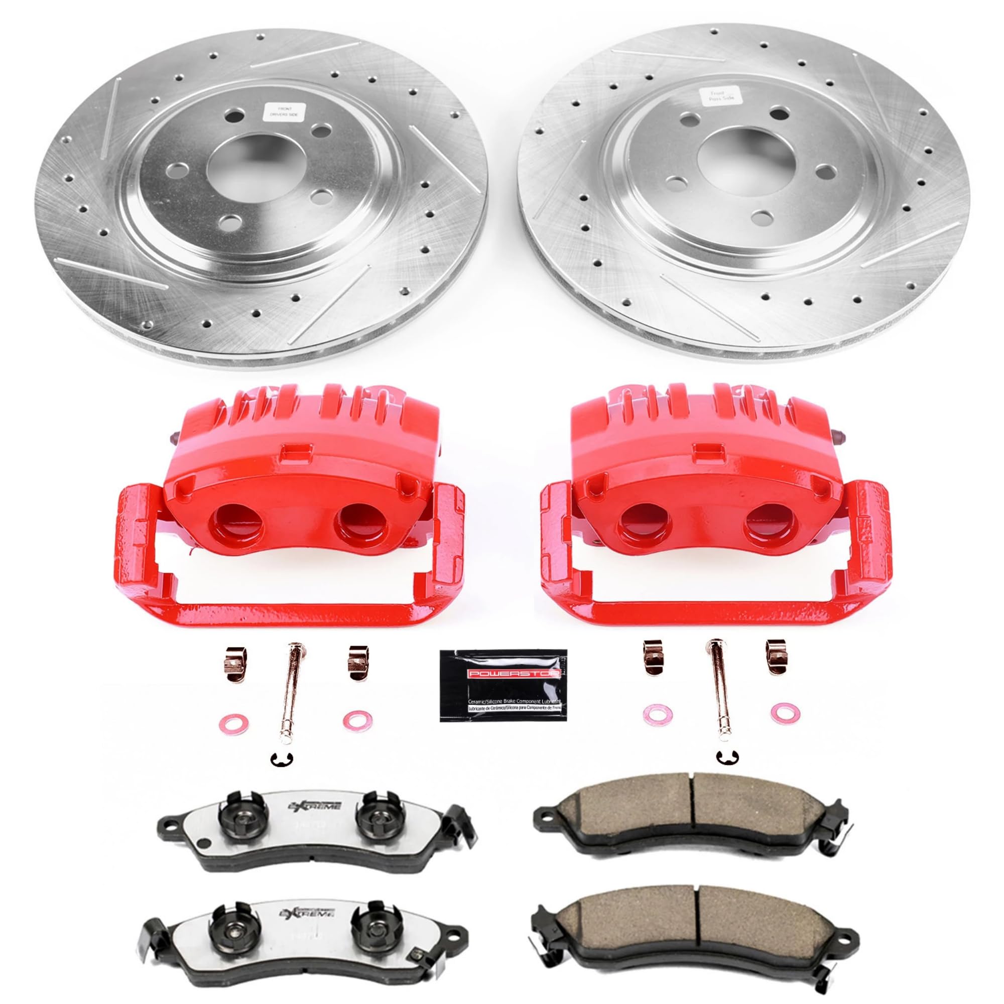 Power Stop Front KC1304C-26 Z26 Street Warrior Brake Kit For Ford Mustang 1999, Ford Mustang 2001, Ford Mustang 2003-2004 [Model Specific]