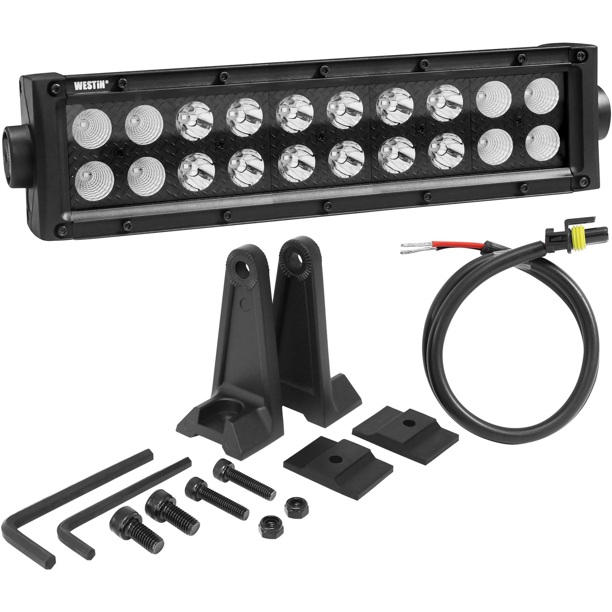 B-Force Westin 09-12212-20C Black Face 10 inch Double Row LED Light Bar with Combo Beam