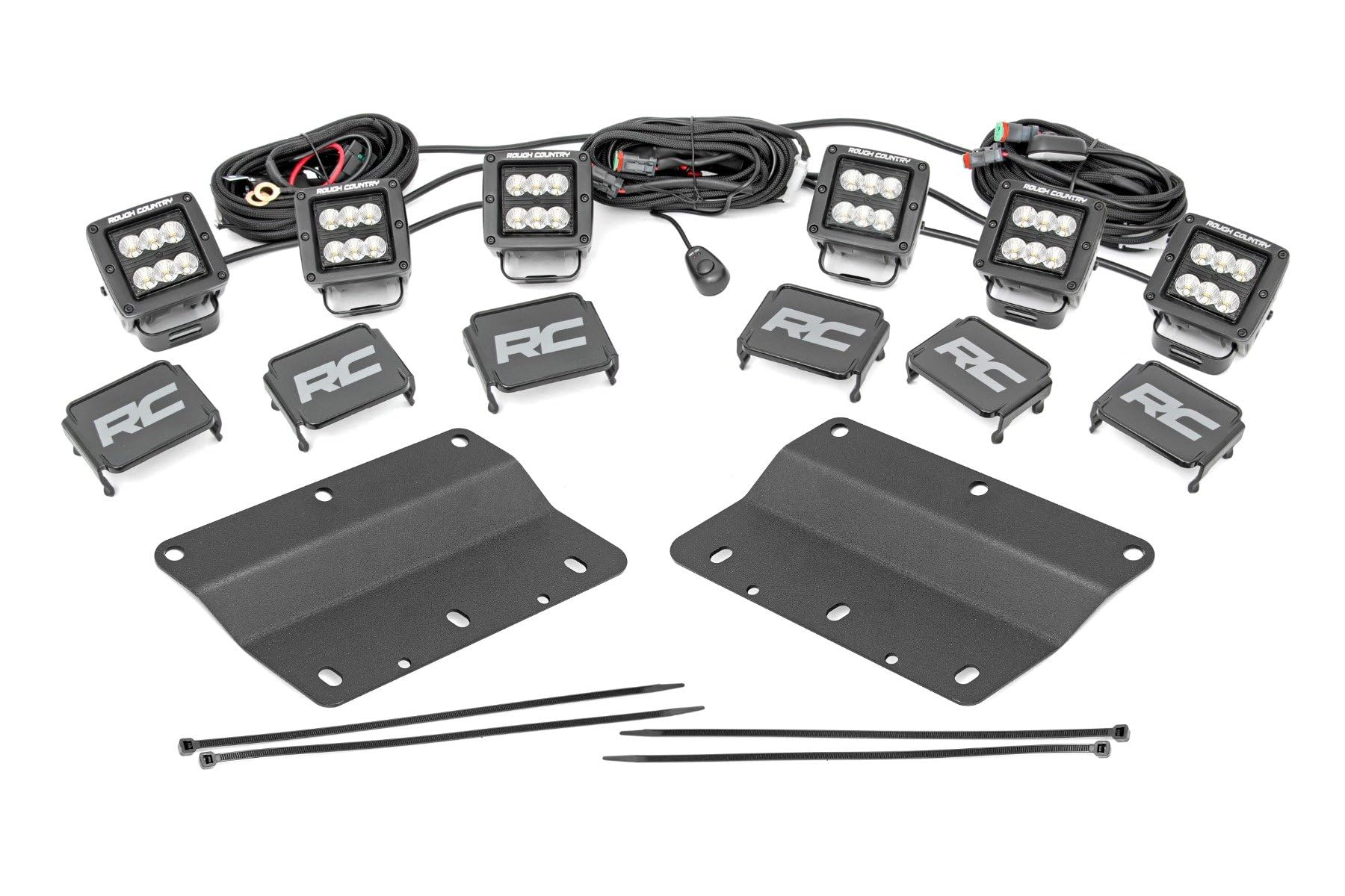 Rough Country Fog Light Kit Triple for Ford Bronco (2021-2024) - Flood Beam