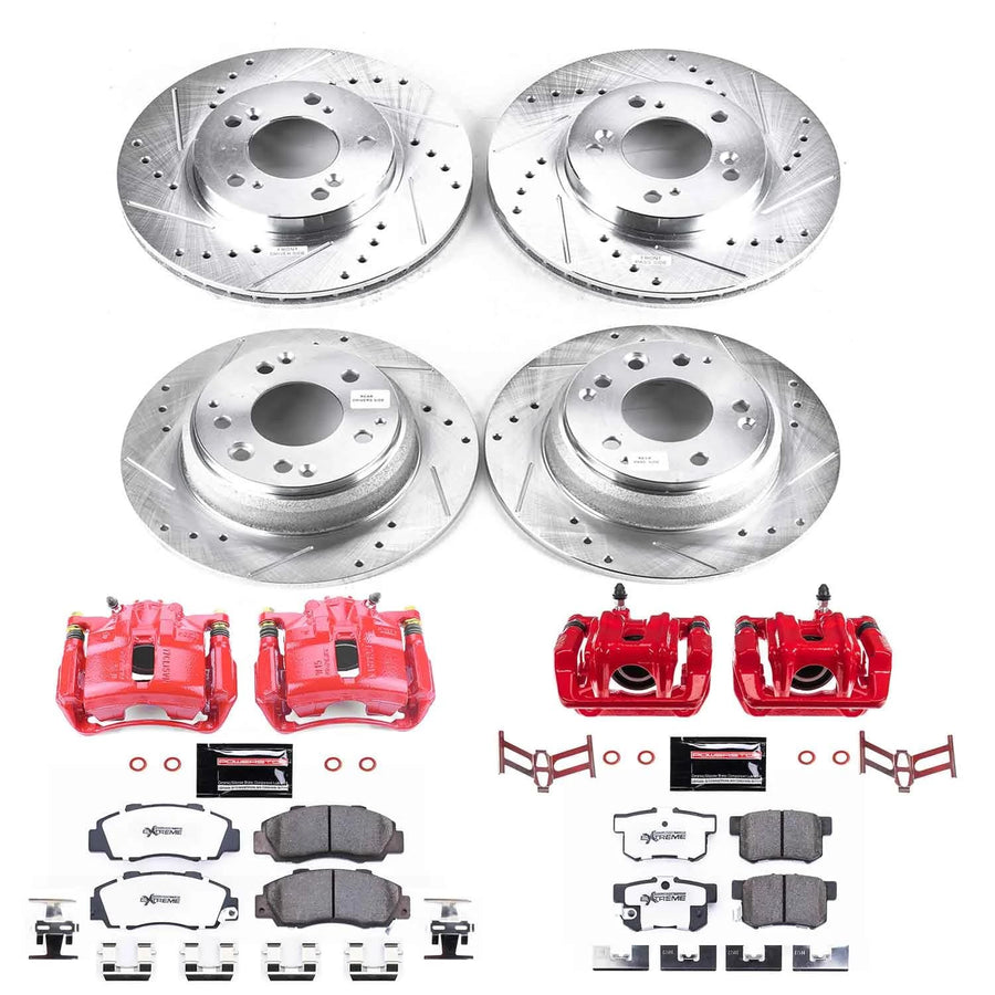 Power Stop Z26 KC2717-26 Front and Rear Caliper Kit-Brake Rotors, Carbon Ceramic Brake Pads, Calipers For Acura Legend 1991-1995 [Model Specific]