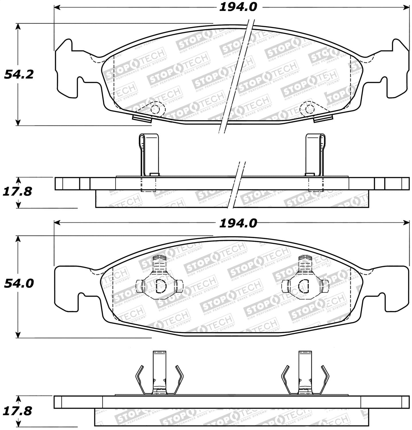Brake Pads StopTech 305.07900 Street Select with Hardware