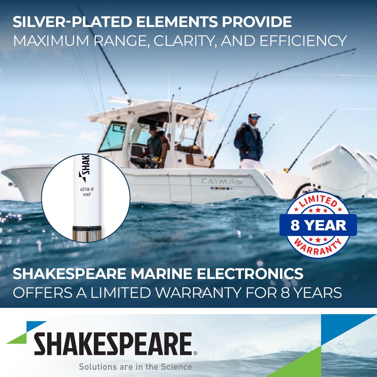 Phase III Shakespeare 6018-R VHF Antenna - 17′ 6″ (5.3M) VHF Marine Band 9dB Gain
