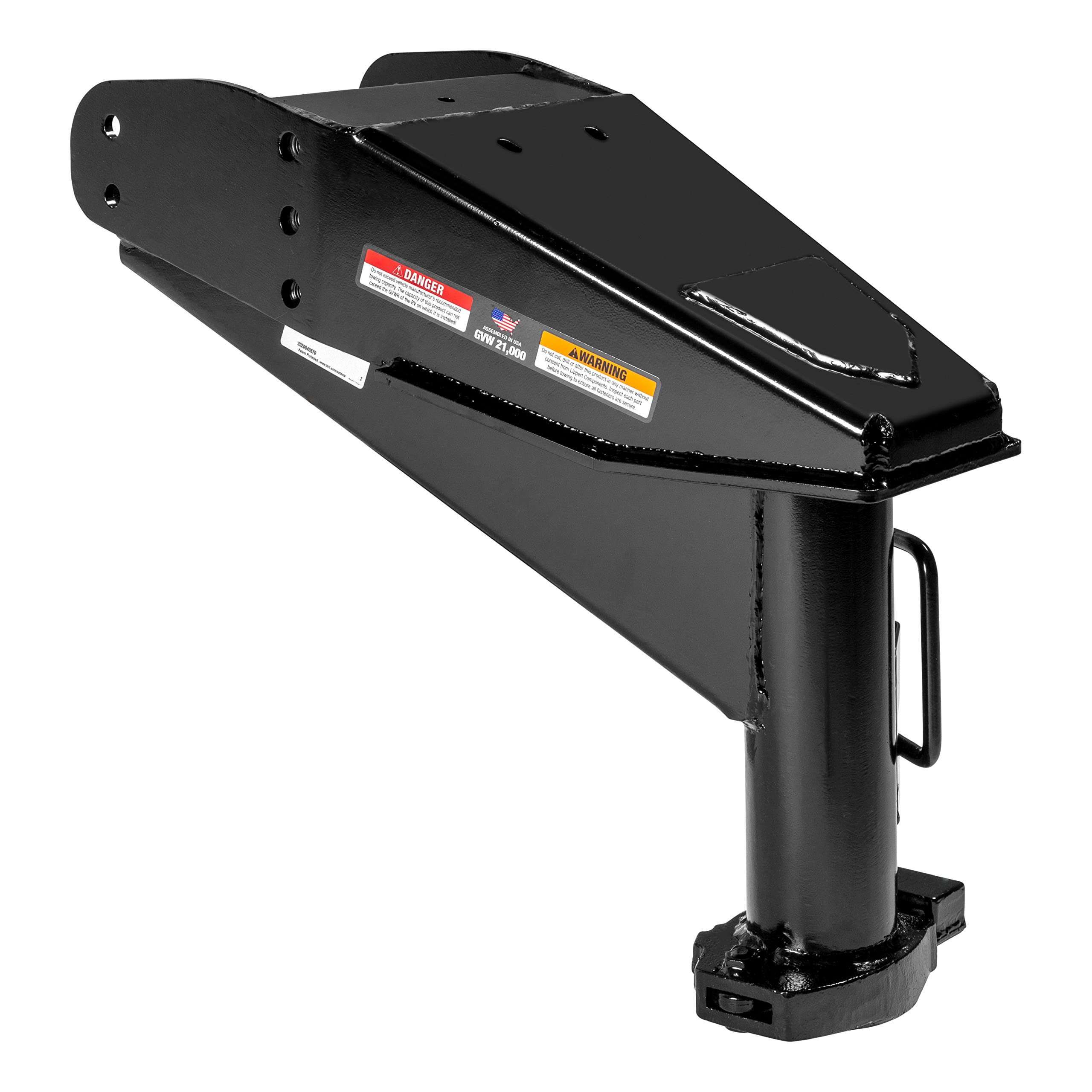 Lippert Connect Gooseneck 21K Capacity — Replaces Standard 5th Wheel Pin Boxes for RVs upfitted with Lippert Space-Saver Upper Deck Chassis — Powder Coat Finish — 1-Year Warranty - 2020043670
