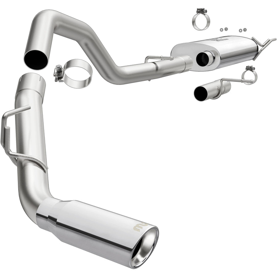 Cat-Back MagnaFlow Performance Exhaust System 19424 - Street Series, Stainless Steel 3in Main Piping, Single Passenger Side Rear Exit, Polished Finish 4in Exhaust Tip - Expedition Exhaust Kit