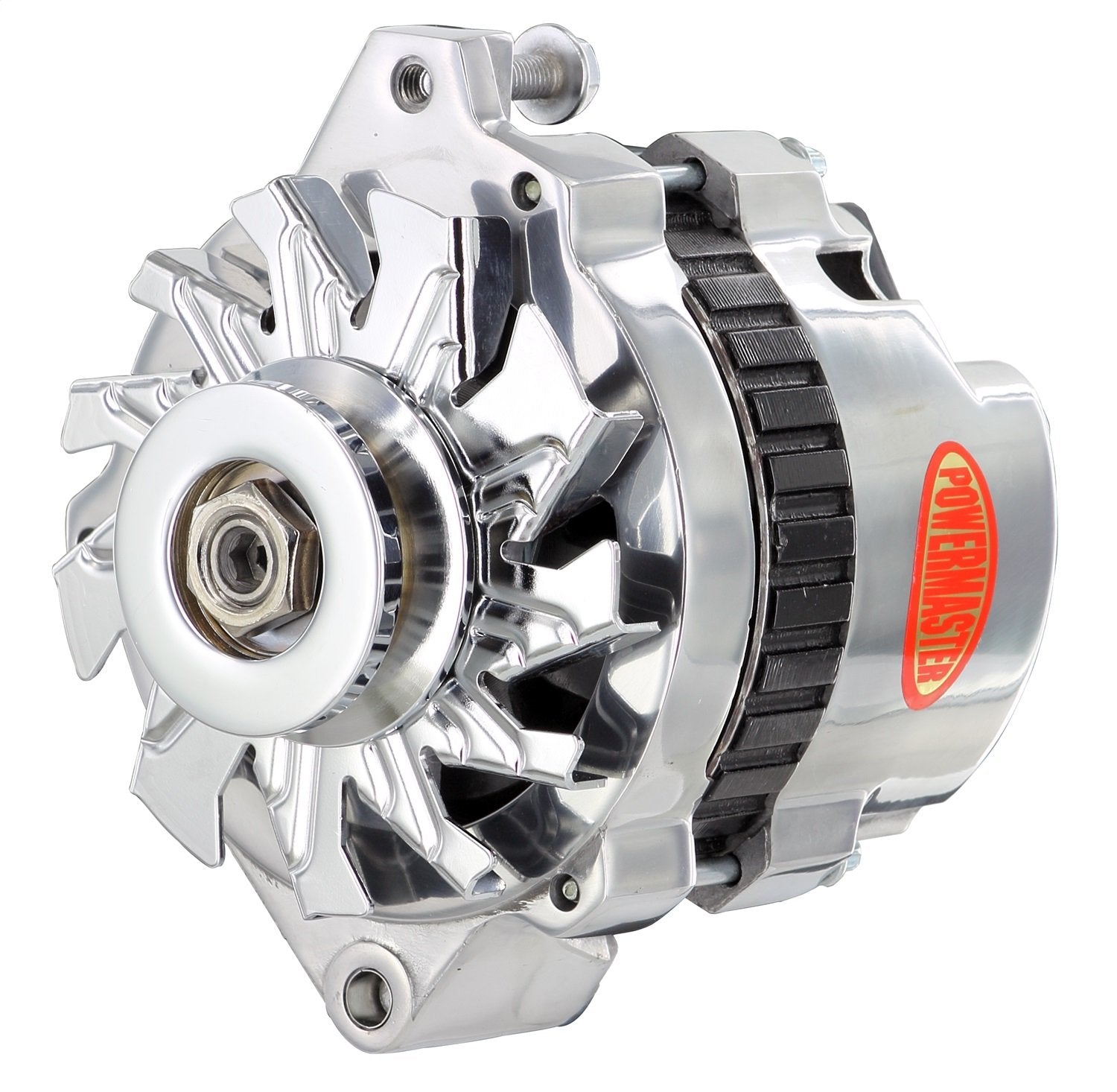 Alt GM CS130 Powermaster Polish 140A 1V Pulley Str MTG 6.14" Side BAT Post 1-Wire or OE Hookup