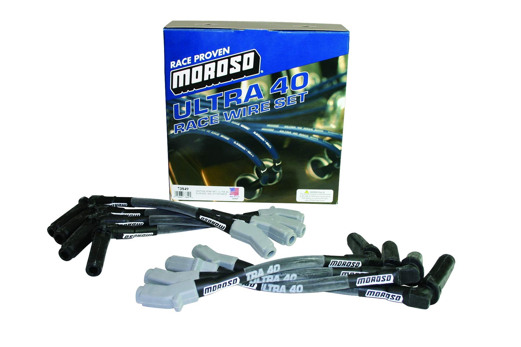 Sleeved Moroso 73849 Spark Plug Wire Set, Fits GM LS Engine when using Moroso 68476 Billet Valve Covers and Smart Coils