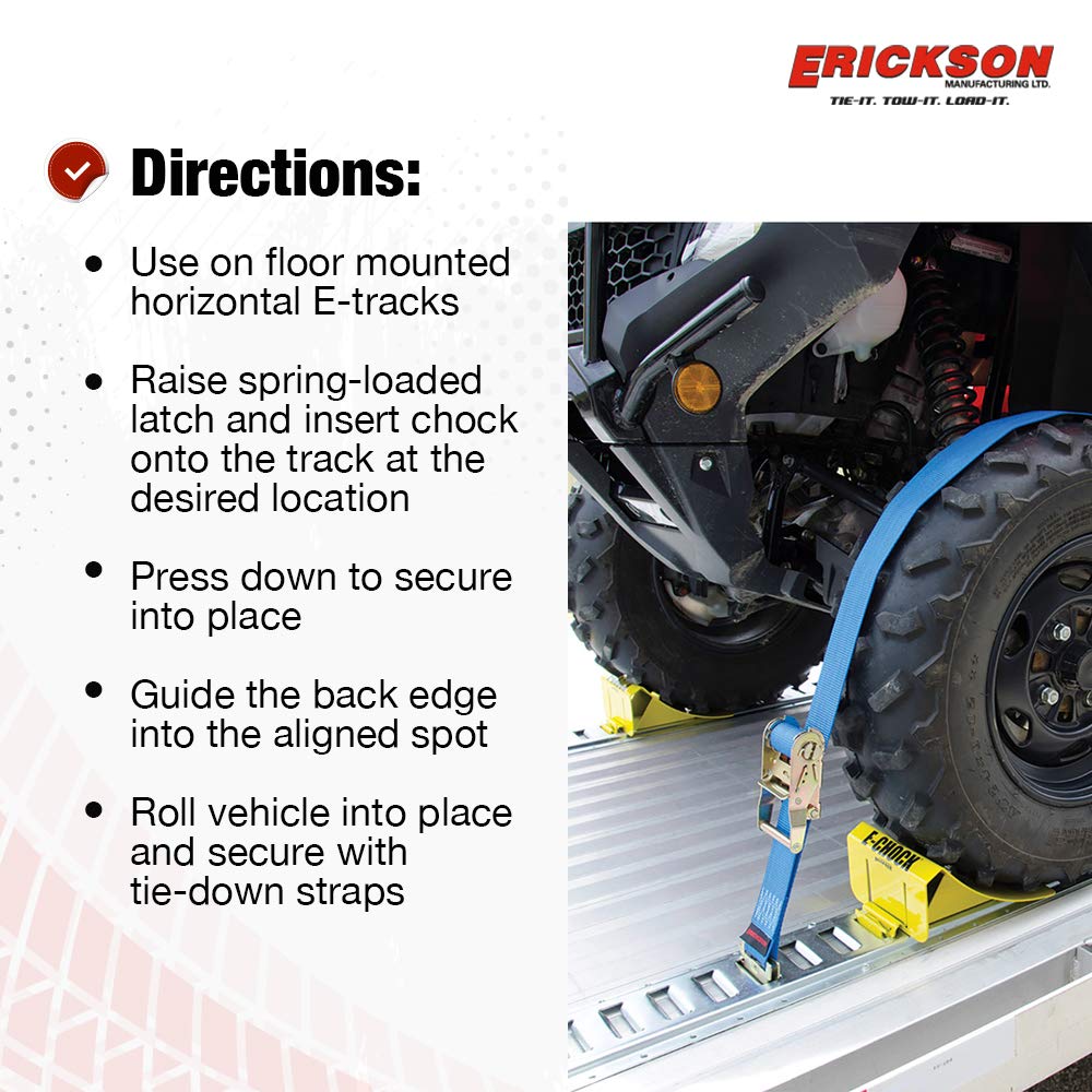 E-Track Erickson Moveable Wheel Chock,1 pk