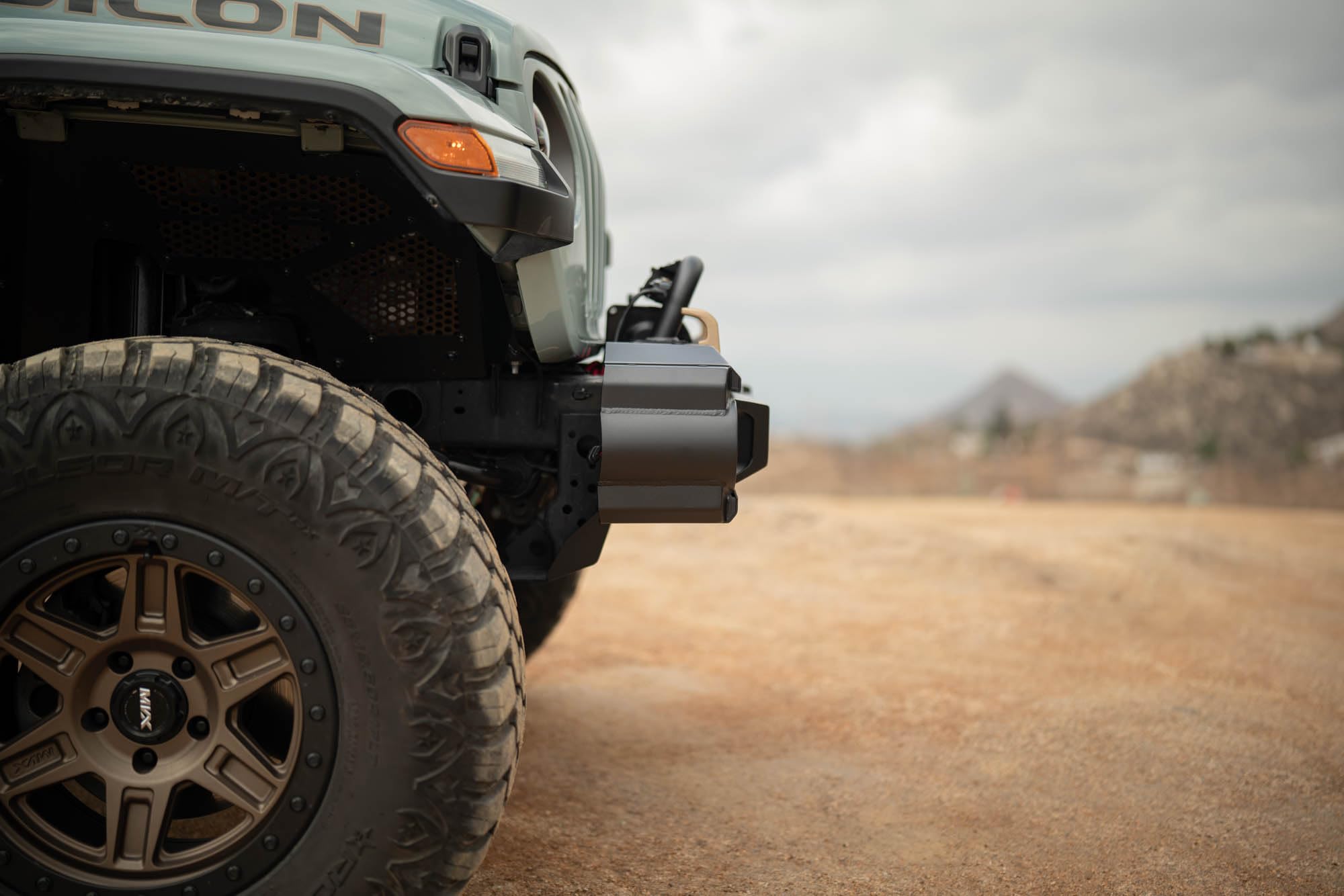DV8 Offroad Front Bumper OE Plus for 2018-2025 Jeep Wrangler JL & 2020-2025 Gladiator JT | Retains OEM Styling | Recessed Winch Mount | (2) Fog Light or Pod Light Mounts | Removable Wings | Bull Bar