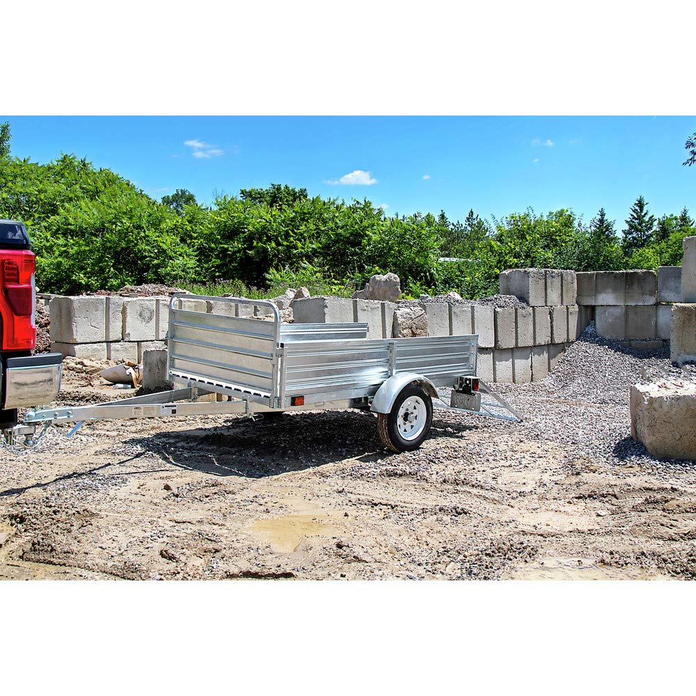 4.5 x 7.5 Galv DK2 Trailer (Drive-Up Gate Included), Load Capacity 1639 lb, Deck Length 7.5 ft, Deck Width 4.5 ft, Model# MMT5X7G-DUG