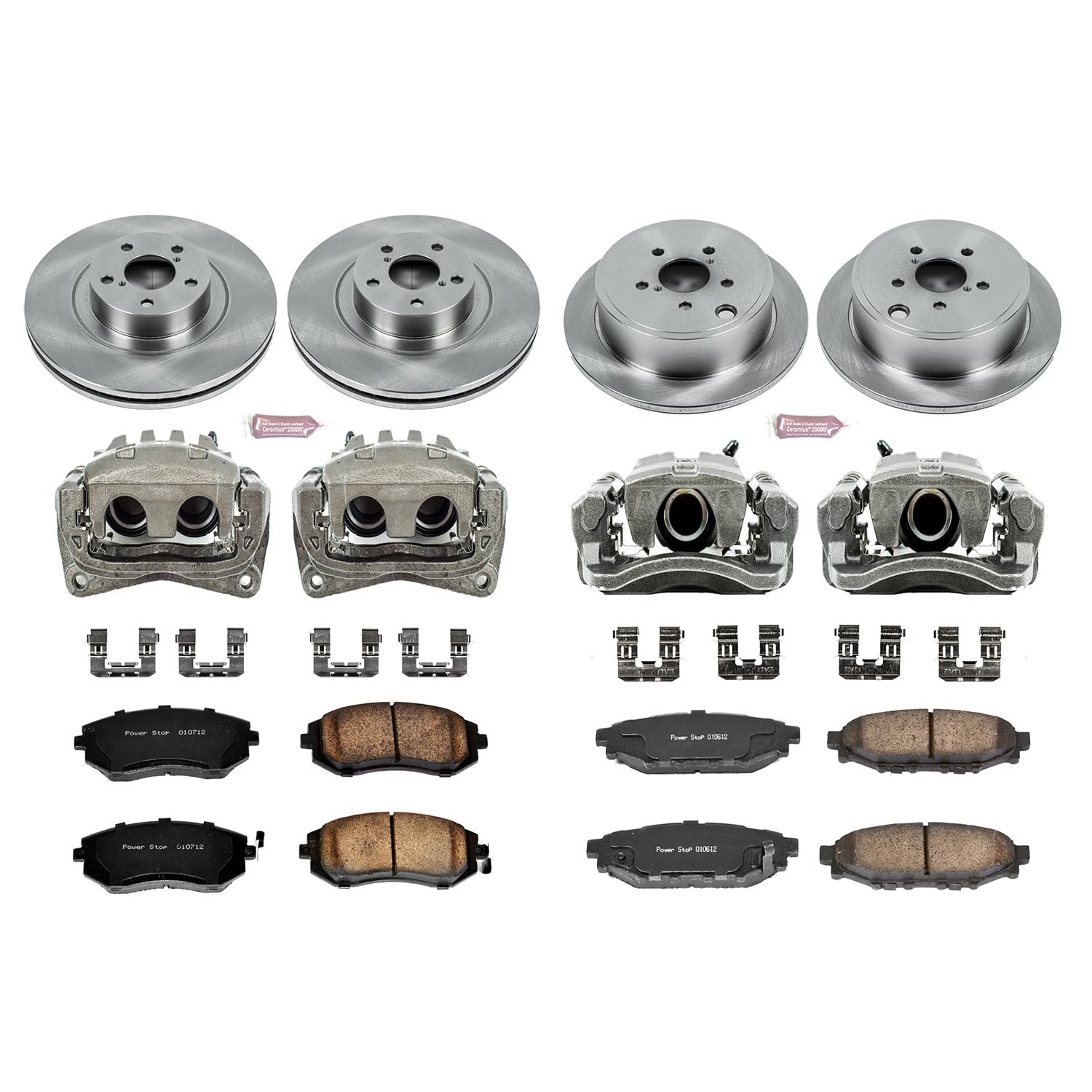 Power Stop KCOE4077 1-Click OE Replacement Brake Kit with Calipers For Subaru Forester 2009-2010, Subaru Impreza 2008-2010 Autospecialty [Model Specific]