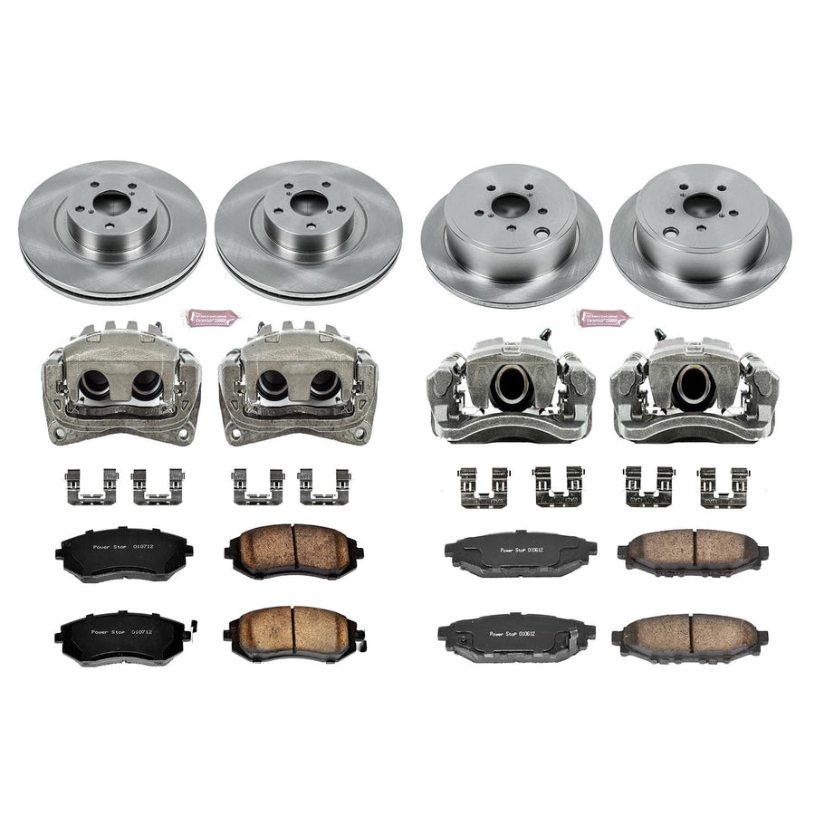 Power Stop KCOE4077 1-Click OE Replacement Brake Kit with Calipers For Subaru Forester 2009-2010, Subaru Impreza 2008-2010 Autospecialty [Model Specific]