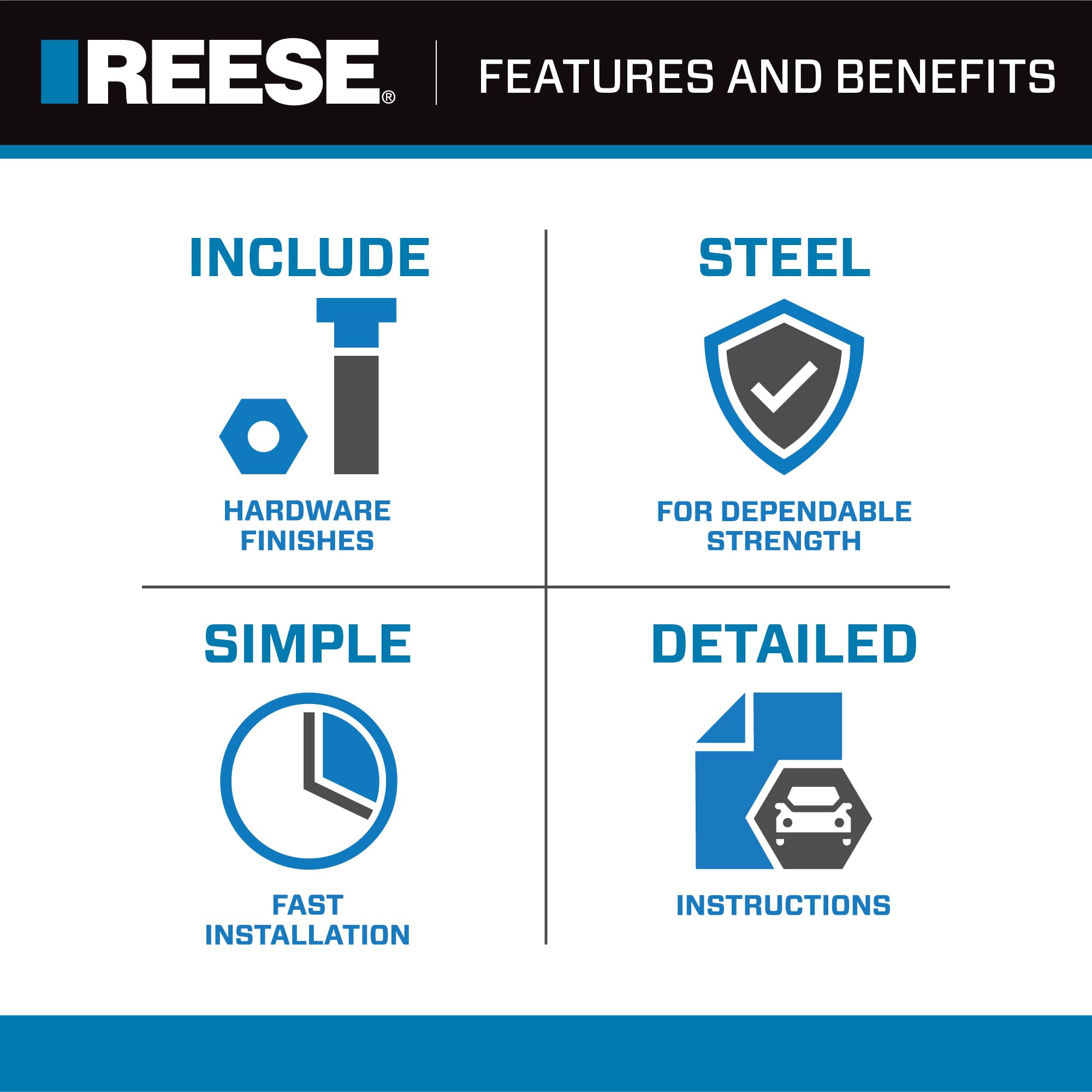 Reese M5 30894 Fifth Wheel Hitch Center Section, 27,000 lbs. Capacity, for Use M5 5th Wheel Hitch, Legs & Head Sold Separately