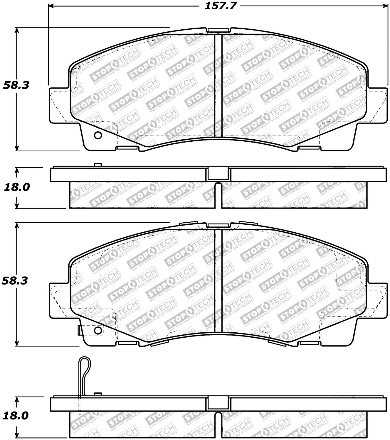 Brake Pads StopTech 305.11020 Street Select with Hardware