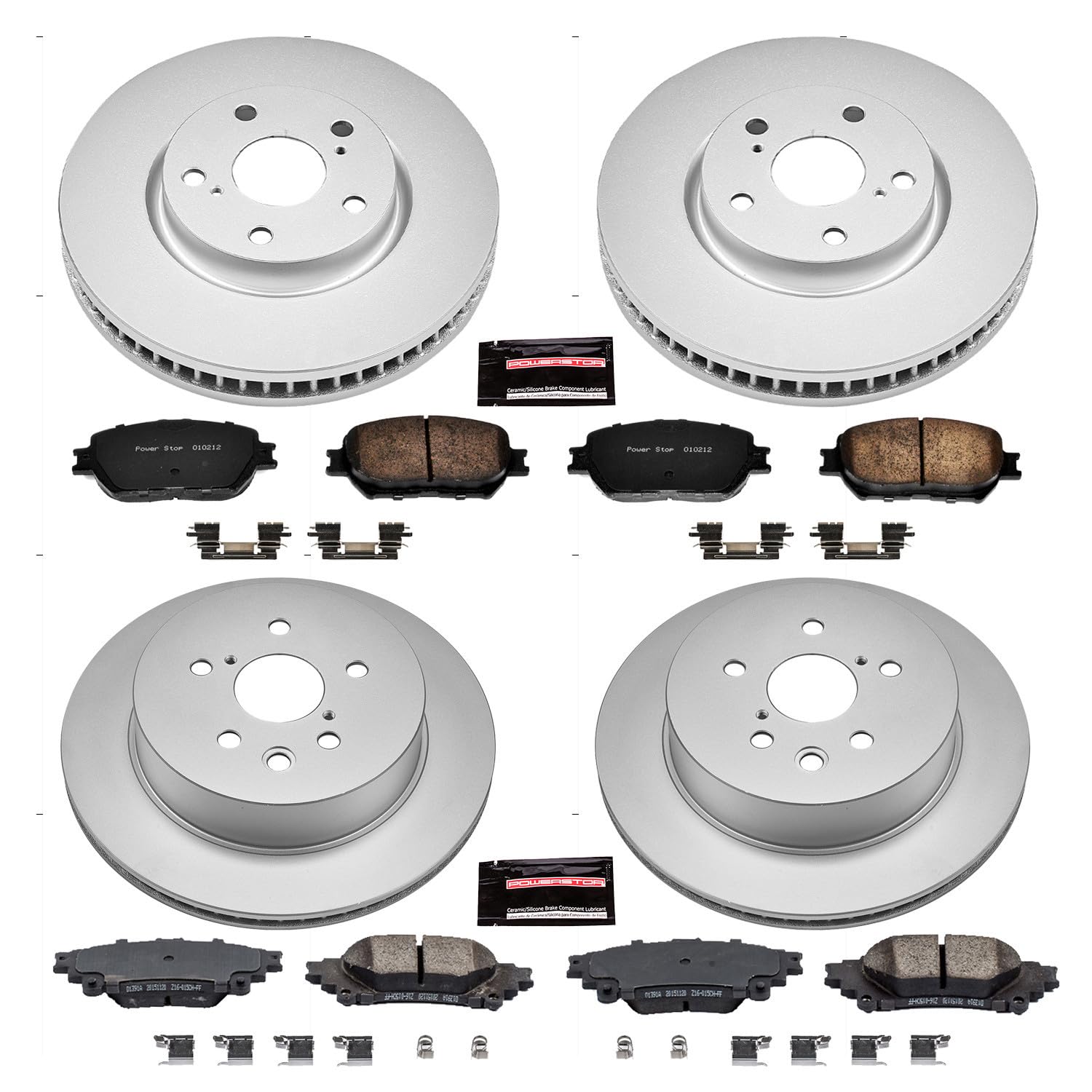 Power Stop CRK6927 Z17 Evolution Geomet Coated Brake Kit Front and Rear For Lexus IS250 2014-2015 [Model Specific]