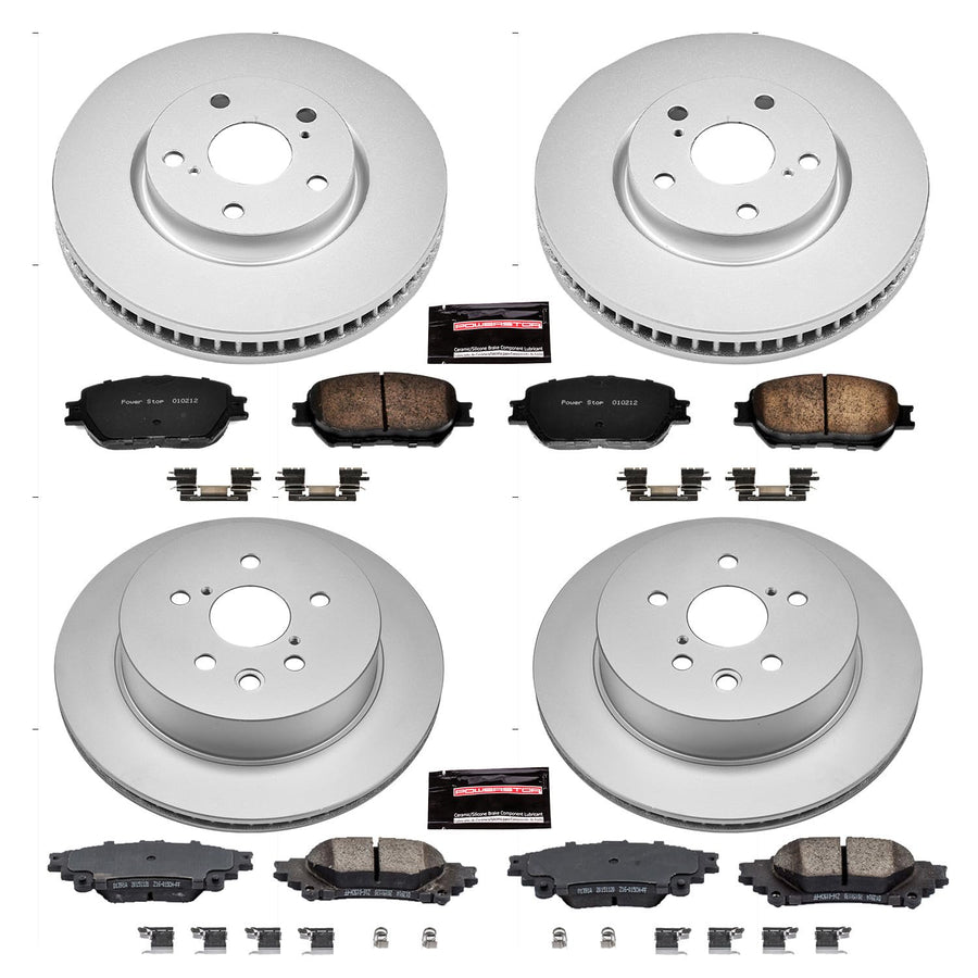Power Stop CRK6927 Z17 Evolution Geomet Coated Brake Kit Front and Rear For Lexus IS250 2014-2015 [Model Specific]