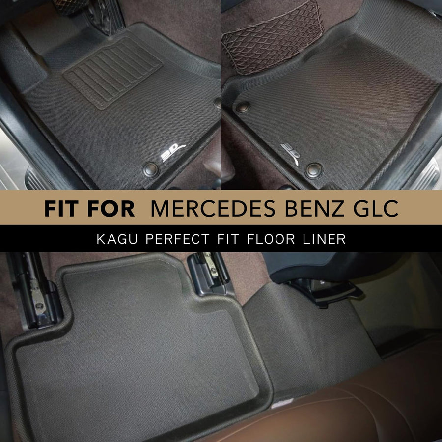 3D MAXpider Kagu Floor Mat Compatible with GLC Mercedes-Benz - SUV: GLC 300 16-22/GLC43 17-22/GLC63 18-22, Coupe: GLC-Class 17-23/GLC43 17-22/GLC63 18-23 - Full Set