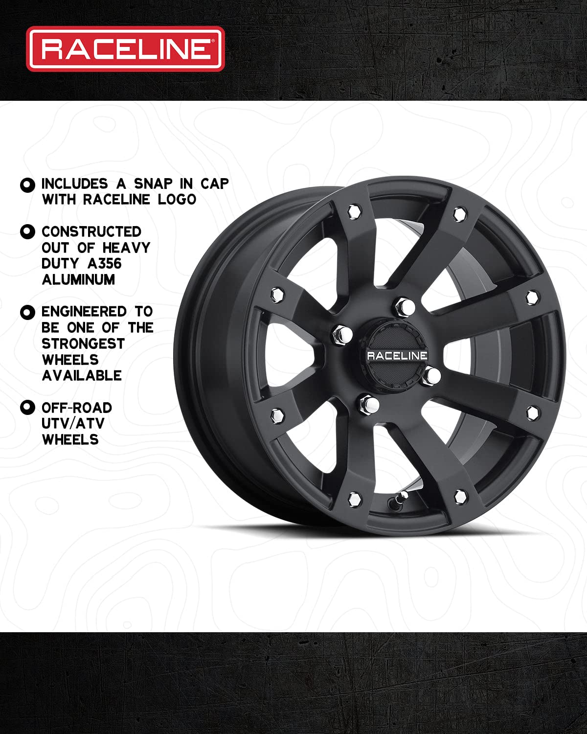 Raceline A79 SCORPION Wheels UTV/ATV Black 12x7" 4x137", 10 mm offset/(4.39"B/S)