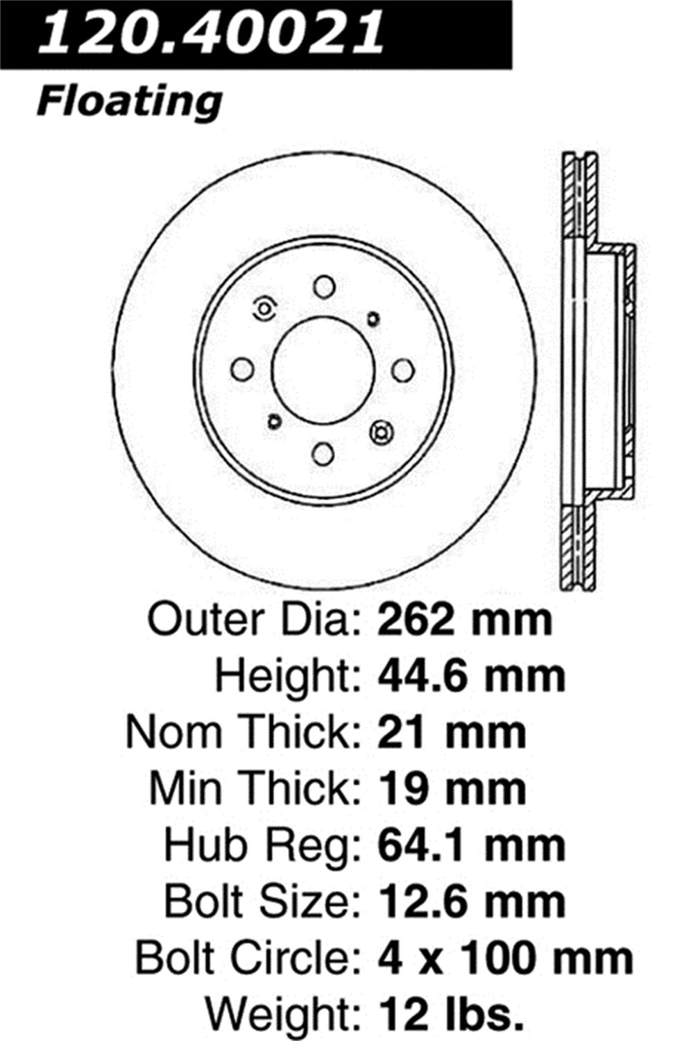 Sportstop Power Slot 127.40021L Drill Rotor