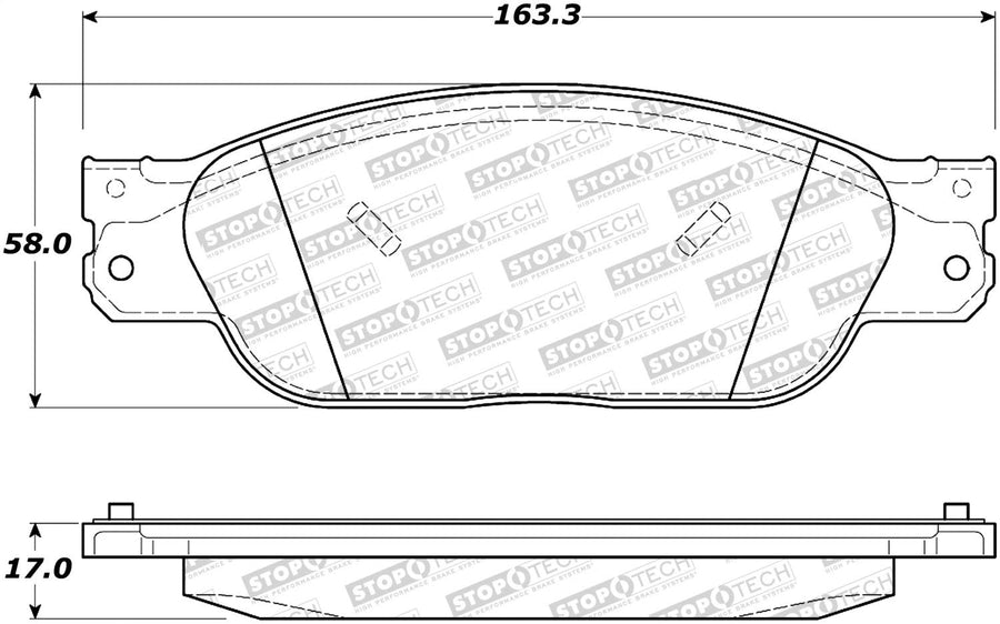 Front StopTech 308.08050 Brake Pads with Shims and Hardware Street