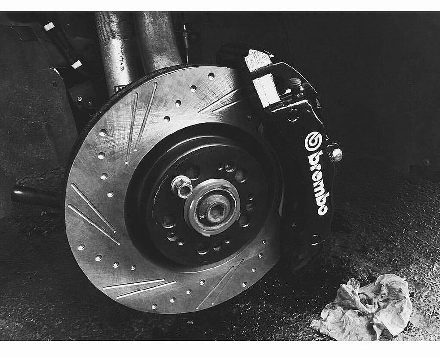 Double Slotted & Dimpled Custom Machined AR Disc Brake Rotor Pair/Set of Two