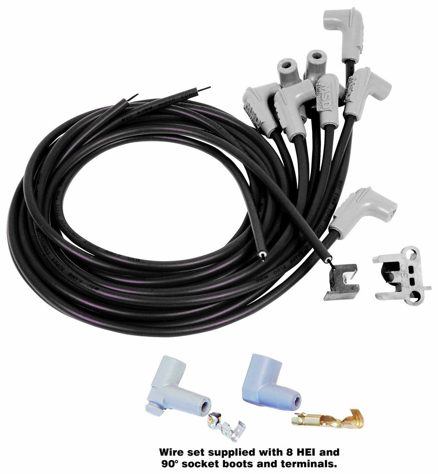 8.5mm MSD Black Super Conductor Spark Plug Wire Set 32143