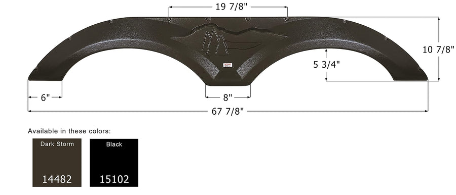 Fender Skirt ICON 14482, Tandem, Forest River, FS4482, Dark Storm