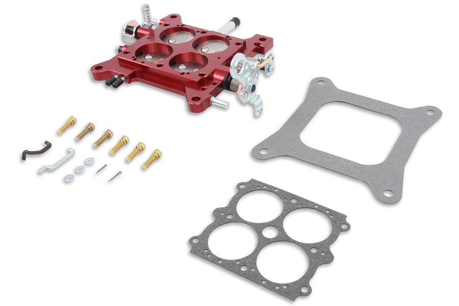 12-850QFT Quick Fuel Billet Throttle Body Assembly 1-3/4 in. Red with Stainless Steel Plates 12-850