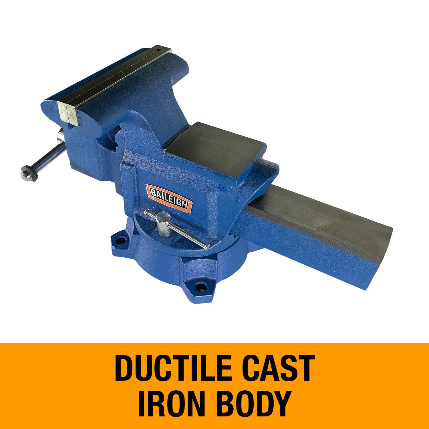8" Jaw Width Baileigh Industrial Bench Vise, 9" Max Opening, 4" Throat (BV-8I-8)